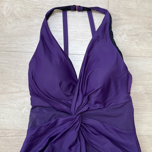 MIRACLESUIT Illusionist Wrapture One-Piece Swimsuit PURPLE SIZE 10 NEW 0500 - Picture 5 of 7